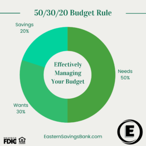 50/30/20 rule chart graphic